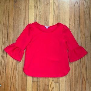 Bright coral blouse
